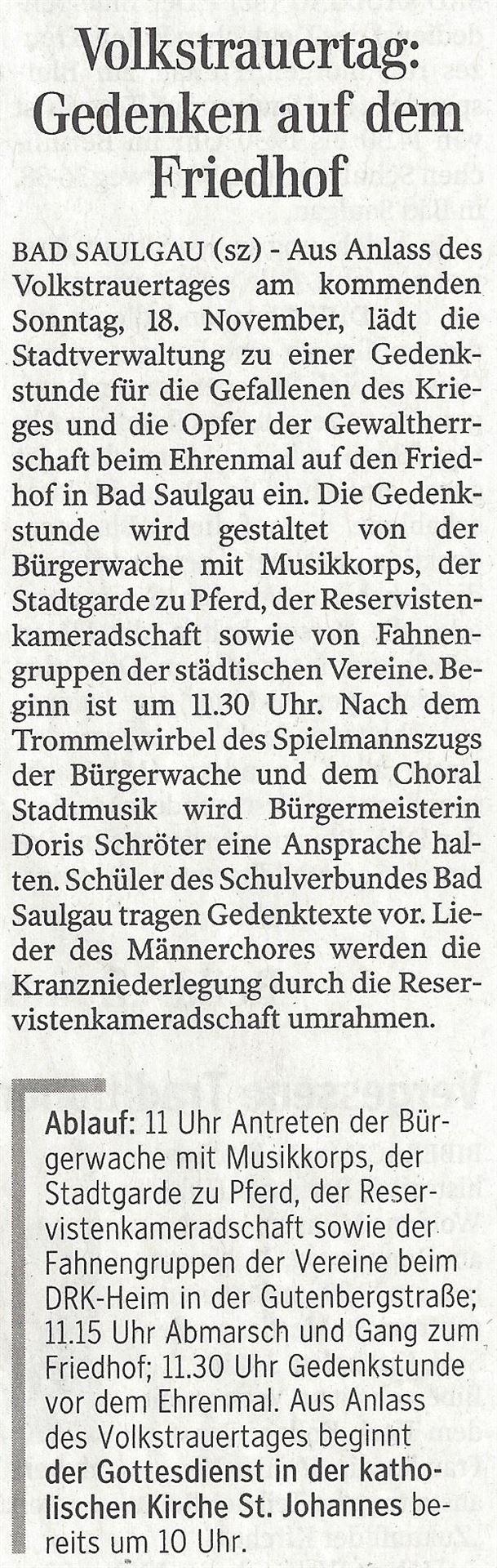 Bericht Schwäbische Zeitung 15.11.2018