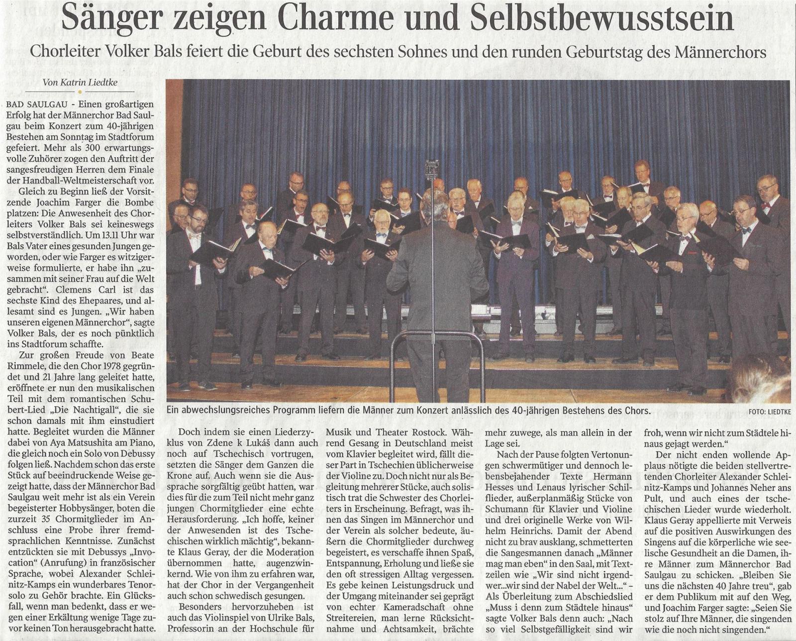 Bericht Schwäbische Zeitung 29.01.2019