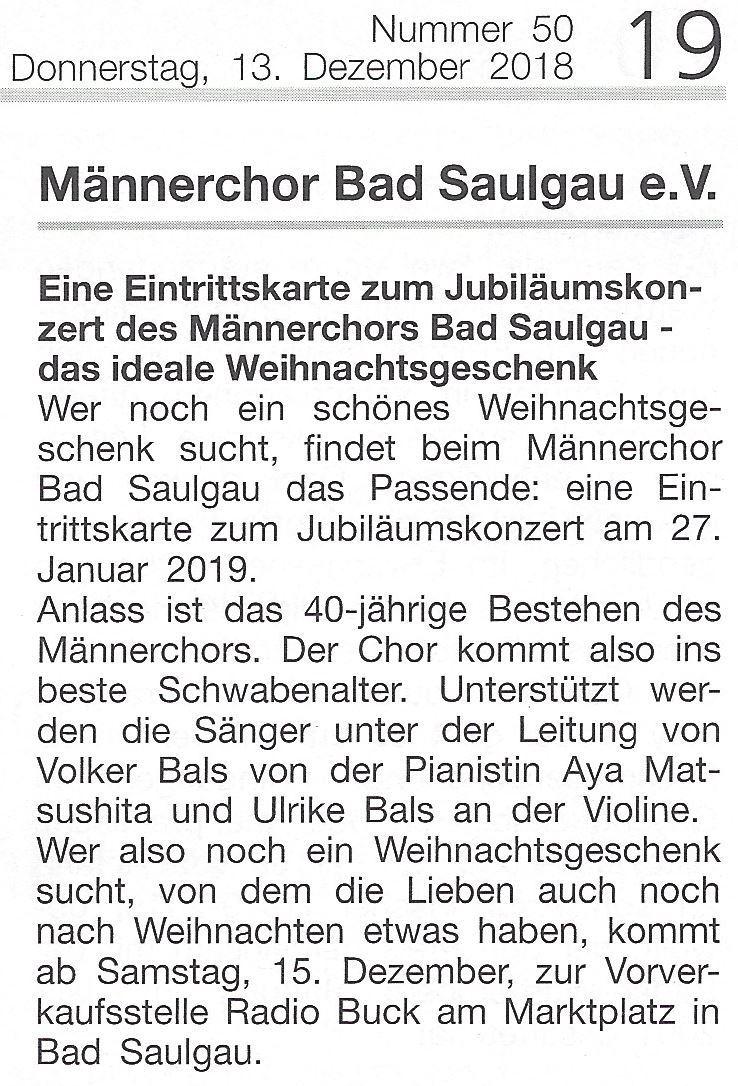 Bericht Stadtjournal 13.12.2018