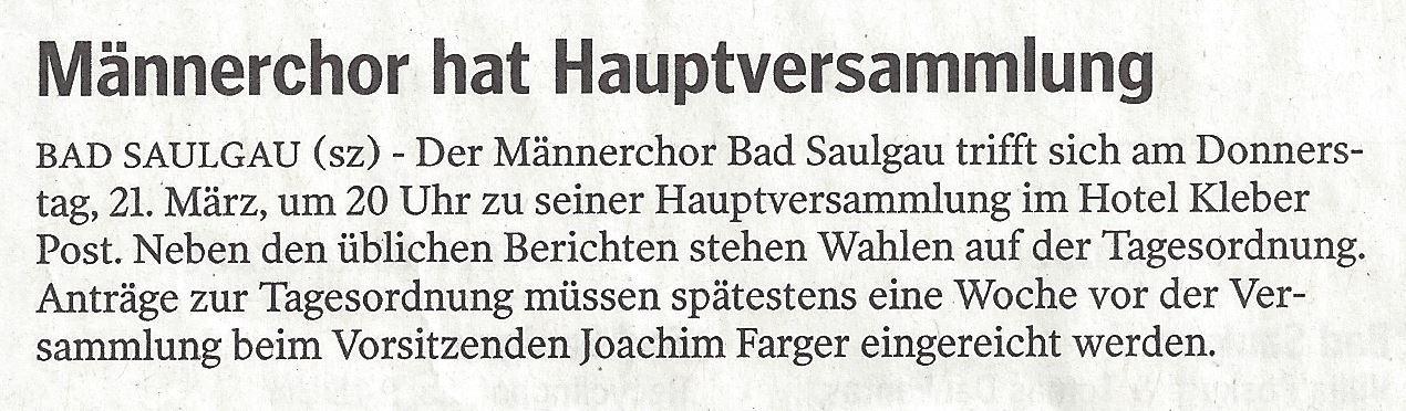 Bericht Schwäbische Zeitung 09.03.2019